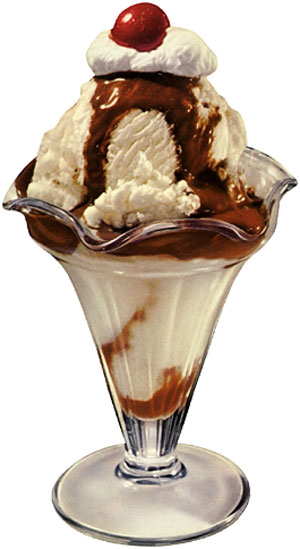 picture of a dish with ice cream and toppings